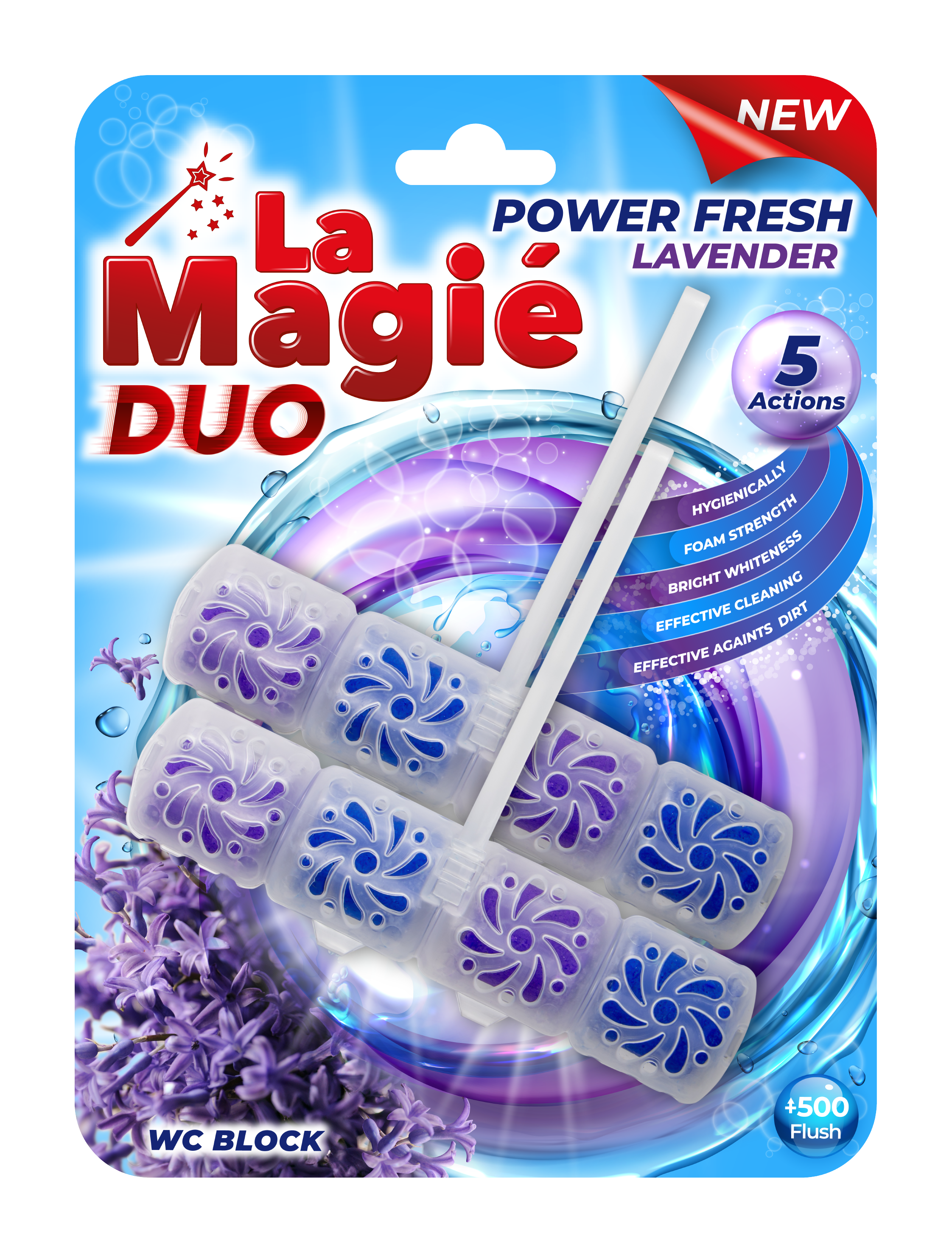 LA MAGIÉ POWER FRESH WC BLOCK DUO 2X40 G LAVENDER